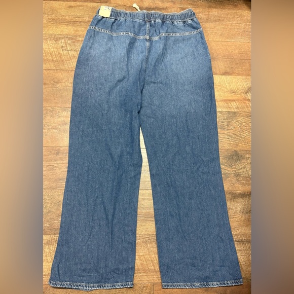 NWT Pilcro Anthropologie Drawstring Pull On Wide Leg Jeans Size Large - Picture 5 of 5